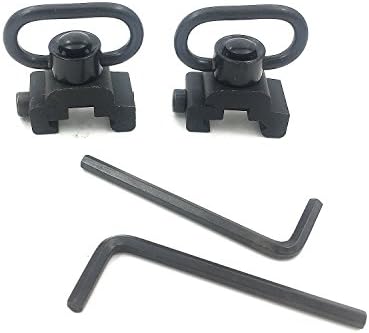 PANOVO (2pcs) QD Sling Swivel Mount and Swivel with Base Rail Mounted Push Release Button (Sling Attachment for Picatinny/Weaver)