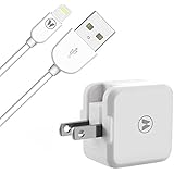 iPad Charger, iPhone Charger, WUXIAN 2.4A 12W USB Wall Charger Foldable Portable Travel Plug + 6FT Lightning Cable for iPhone X/8/8Plus/7/7Plus/6s/6sPlus/6/6Plus/SE/5s/5, iPad 4/Mini/Air/Pro, iPod