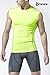 TSLA Men's Muscle Tank Sleeveless Compression Baselayer, Zero Round Neck(r15) - Neon Yellow, Medium