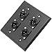 Seismic Audio SA-PLATE4 Black Stainless Steel Wall Plate with 2 Gang with 4 XLR Male Connectors