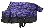 600D Medium Weight Horse Pony Blanket Water Proof Purple Zebra Print, 60"