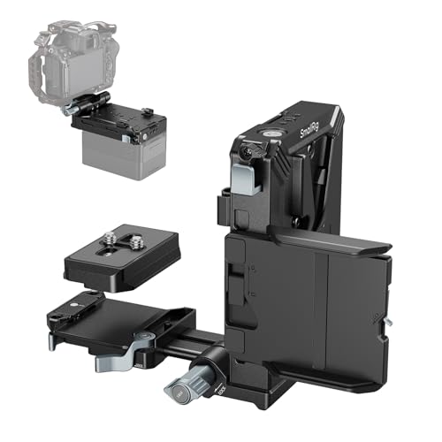 SMALLRIG Upgraded V-Mount Battery Plate Kit, with QR Plate for Ark, Screen Protector, Cable Clips, D-Tap/USB-C, for Mirrorless/DSLR Cameras and NEEWER Batteries - 5227