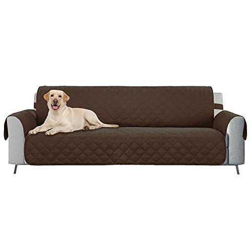 E-Living Store Z01675 Reversible Furniture Protector with 2 Inch Elastic Strap, Machine Washable, Perfect for Pet and Kids, Seat Width Up to 78" Oversized Sofa Chocolate