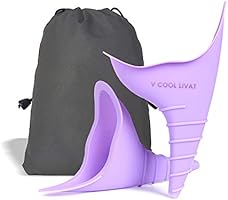 v cool livat Travel Female Urination Device - 2 Pack Reusable Silicone Portable Urinal Pee Funnel Pee Standing Up Camping...