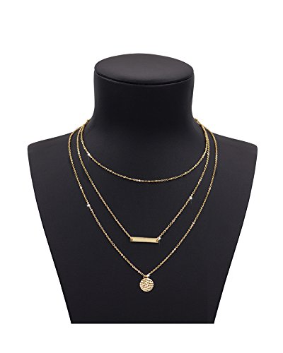 Zealmer ladies multilayer long metal chain necklace geo…