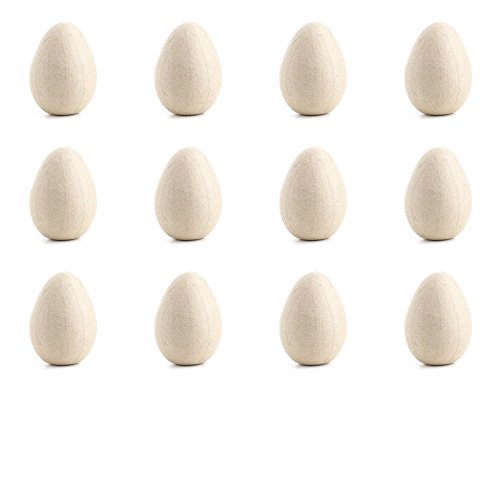 Factory Direct Craft Unfinished Ready to Decorate Paper Mache Eggs - 12 Eggs