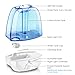 URPOWER Humidifiers, 3 Litres Ultrasonic Cool Mist Humidifier with Night Light, Sleep Mode, Adjustable Mist Vent and Mist Output, Waterless Auto off Humidifiers for Bedroom, Baby Room, Office