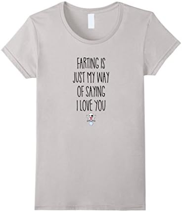 Womens Farting is My Way of Saying I Love You Emoji T shirt Medium Silver