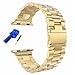 HUANLONG Compatible with Apple Watch Band, Solid Stainless Steel Metal Replacement Watchband Bracelet with Compatible with iWatch Series 1/2/3/4(Gold3 42mm)