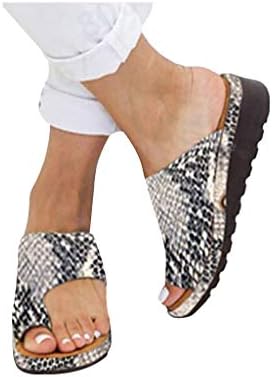 Women Comfy Platform Toe Ring Wedge Sandals Shoes Summer Open Toe Ankle Casual Shoes Roman Slippers Sandals