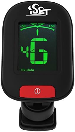 Iset Clip Tuner, Tune For Guitar, Bass, Violin, Ukelele, Chromatic, Clear, Fast & Accurate, 360 Degree Rotating, Electric & Acoustic, Easy to Use, Battery Included, Black