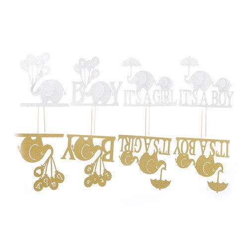Cake Decorating Supplies - Elephant Its A Boy Girl Cake Per Baby Shower Party Decorations Favors Baptism Glitter Paper - Carrier Kit-baking Cake Pans Rotating Figurines Dust Russian Paste Bags M - Thumbnail 2