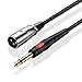 TNP Male XLR to 1/4 Inch TRS Cable (3 FT) - Balanced 6.35mm Quarter Inch to XLR Male Audio Stereo Interconnect Gold Plated Patch Cable for Microphones, Powered Speakers, Studio Sound Consoles