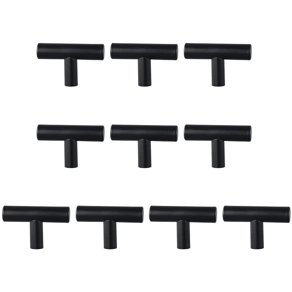 Upluckey Dresser Pulls 10 Pack Stainless Steel Classic Matte Black Drawer Pulls Hole Center 2 inch Cabinet Knobs Bedroom Kitchen