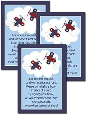 Zooming Along Airplane Baby Shower Book Request Cards 20-pack