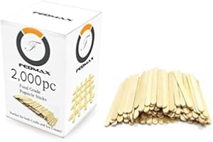 FEDMAX 2000 pcs Jumbo Wooden Craft Sticks Pack - Bulk Popsicle Sticks for Arts & Crafts Projects, Holiday Ornament Crafting, Ice Cream, Waxing