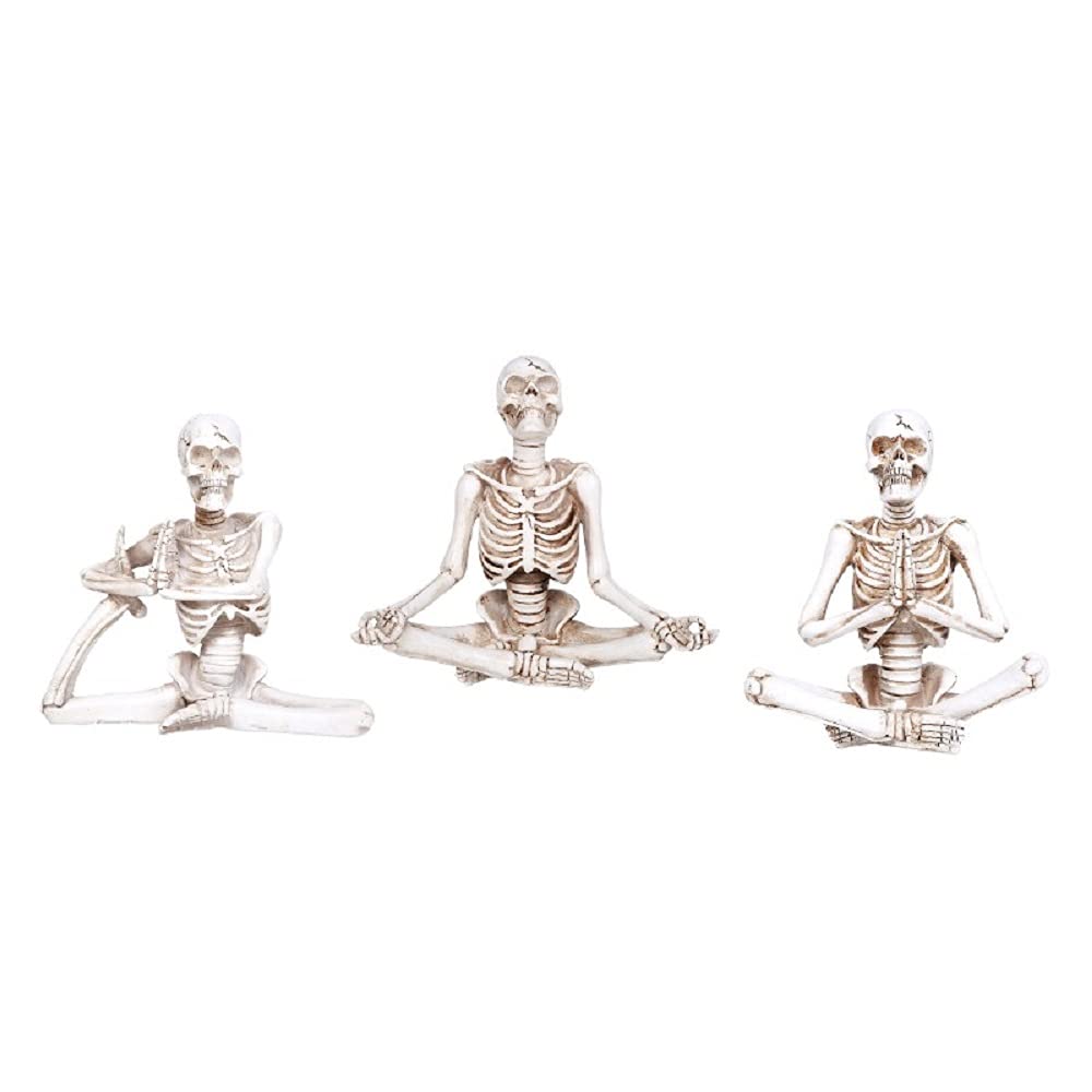 Pacific Giftware Pt Yoga Skeletons Statues Set Of 3