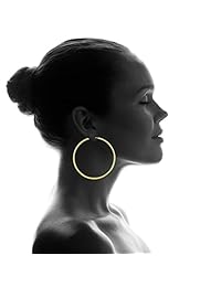 60 mm Endless Hoop arete Oro Amarillo De 14 K