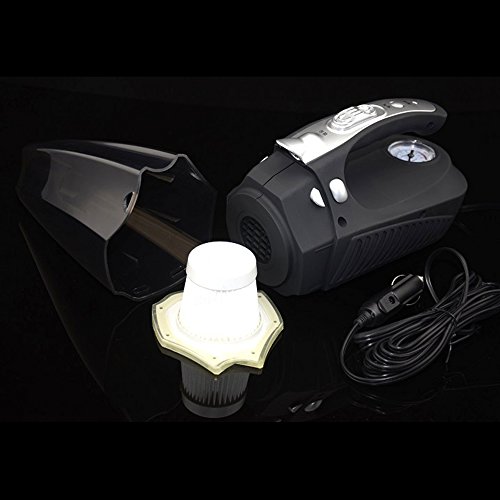 Moonmini 4 in 1 Multifunctional High Power Professional Car Vacuum Cleaner Electric & Air Compressor Tire Inflator & Tire Pressure Gauge & LED Light 12V Handheld Potable for Wet Dry Use (Grey) - Thumbnail 6