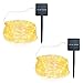 Lalapao Rope Lights Solar Xmas String Lights 2 Pack 120 LED Christmas Copper Fairy Decor Lighting with 8 Modes for Tree Outdoor Indoor Garden Patio Holiday Bedroom Wedding (Warm White)