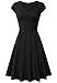 LouKeith Women Plus Size Casual V Neck Short Cap Sleeve Slim Tunic Flare Dress