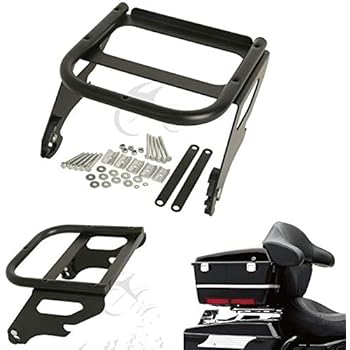 Detachable 2-Up Tour Pack Mounting Rack For Harley Touring Models (2014-Later) - Black/Chrome