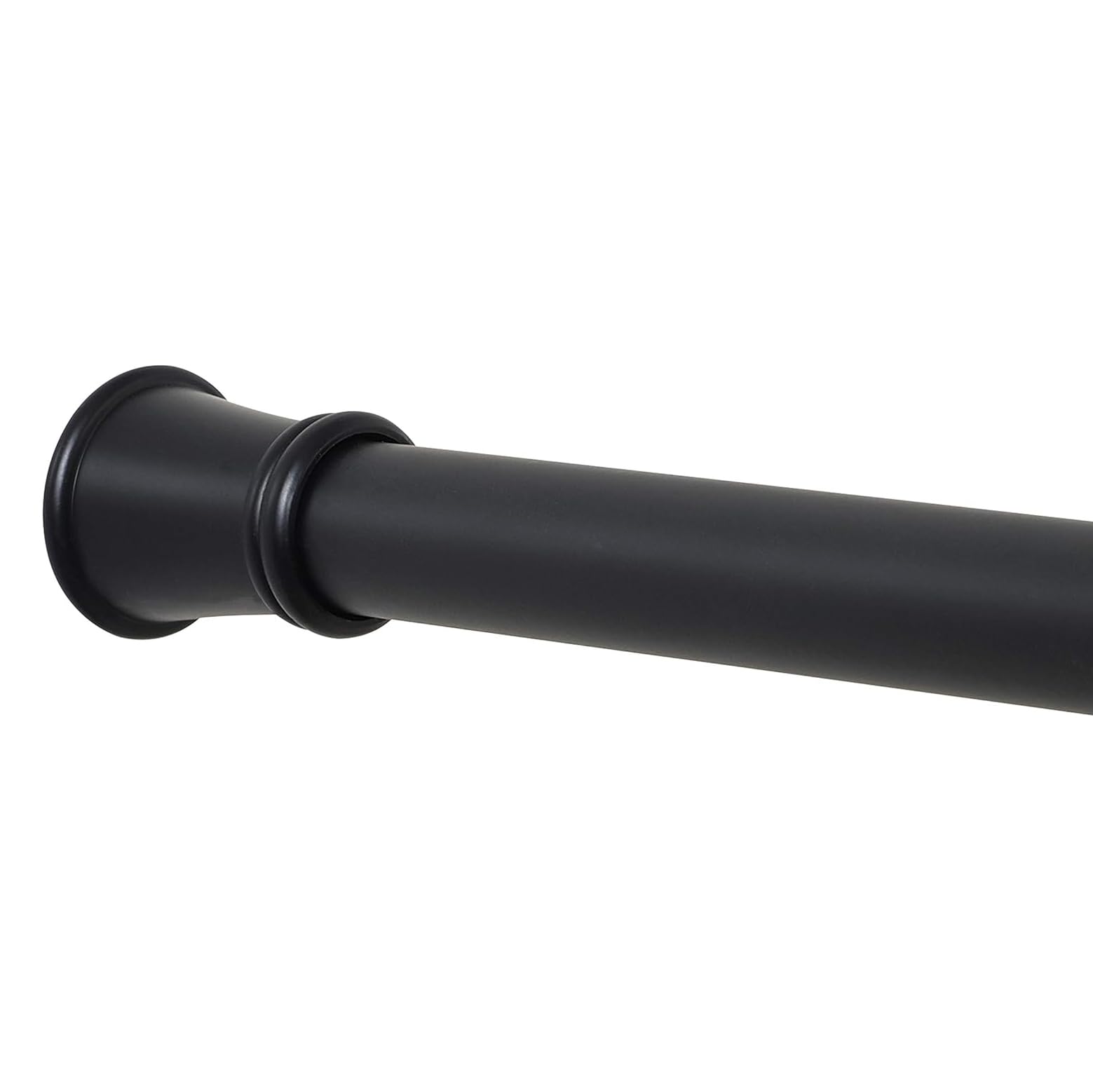 Zenna Home Adjustable Tension Shower Rod, steel, Matte Black, 26 inches to 76 inches