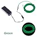TopYart Neon LED Light Glow EL Wire Battery Pack String Strip Rope Tube Car Dance Party + Controller (9ft , Green )