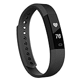 Fitness Tracker, MoreFit Slim HR Heart Rate Touch Screen Activity Tracker Wireless Smart Bracelet Pedometer, Black/Black