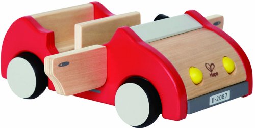 Hape wooden doll house furniture family car play set