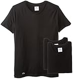 Lacoste Men's  Essentials Cotton Crew Neck T-Shirt, Black, Large (Pack of 3)