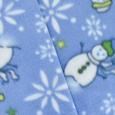 photo Blue Snowman Fabric blue white green snowman printed fleece