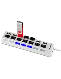 7 Port USB 2.0 Hub de alta velocidad con 6 ft Cable   PC Mac Linux