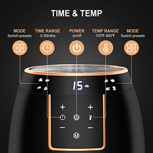 Yensong Air Fryer 5.8QT,Digital Touch Screen &Temperature Control,Non