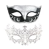 Couple Masquerade Mask Metal Masks Venetian Party
