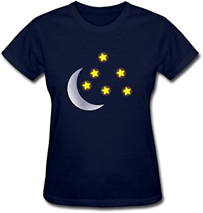 Amazth Women's Moon Star Cartoon Short Sleeve T-Shirt XX-Large Royal Blue