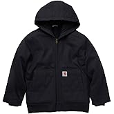 Carhartt Boys' Flannel-Lined Hooded Canvas Insulated Zip-Up Jacket