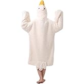Goose Blanket Hoodie Onesie Adult & Kid,Oversized Warm Duck Wearable Hoodie Blanket with Sleeves,Cozy Sleeping Bag
