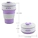 SuperShop Silicone Collapsible Travel Cup for Outdoor Camping and Hiking Foldable Food-grade Silicone Lightweight Collapsible Coffee Cup with Lid (Purple)