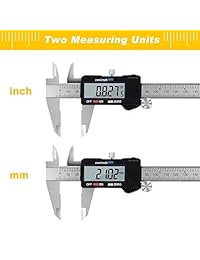 Adoric Calibrador digital, herramienta de medición de calibradores de 0   6", calibrador electrónico de micrometro con pantalla LCD grande, función de apagado automático, conversión milímetro y pulgada