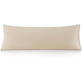 Oubonun 100% Cotton Body Pillowcase - 800 Thread Count/21x54, Moisture Absorbent and Breathable, Premium Hotel Body Pillow Cover for All Seasons, Beige