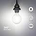 SHINE HAI G25 LED Vintage Filament Bulbs, 4W (40W Equivalent), 470 Lumens, 5000K Daylight White, 360° Beam Angle, E26 Base Globe Bulb, Pack of 6