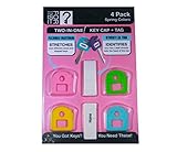 Two-In-One Flexible Key Cap & Tag. 4 Pack. Sticky ID tag that identifies your key. Label directly onto the head of the key.