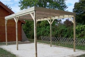 Autoclave 15 M Wood Carport Flat Roof Amazon Co Uk Garden