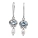 NOVICA Artisan Handcrafted Cultured Freshwater Pearl Blue Topaz Dangle Earrings | Pearl Silver Sterling Sky Fantasy Dangle Earrings | Gemstone Birthstone Themed Earrings Topaz Wedding Bridal Earrings