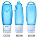 Kitdine Portable Soft Silicone Travel bottles Set (blue+Yellow + Purple)