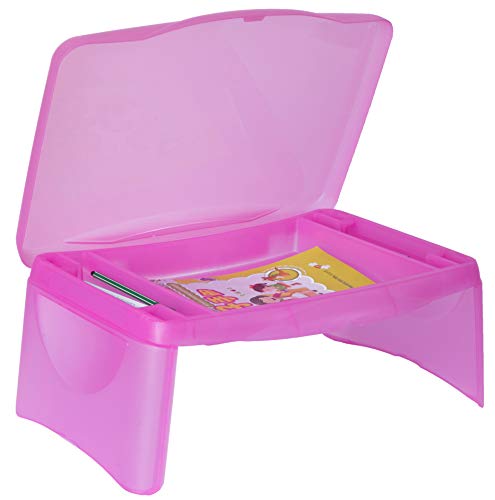 Kids Portable Translucent Plastic Lap Tray, Pink