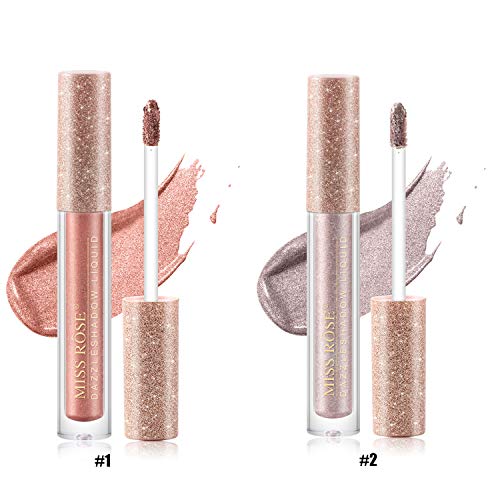 Coosa 6 Colors Glitter Liquid Eyeliner Metallic Shimmer Eyeliners Waterproof Lasting Sparkling Colorful Eyeliner Eye Shadow
