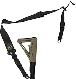 S2Delta - USA Made 2 Point Rifle Sling, Quick Adjustment, Modular Attachment Connections, Comfortable 2" Wide Shoulder Strap to 1" Attachment Ends (Black with C.L.A.S.H. Hooks) (MRS2P-USA-BCH)