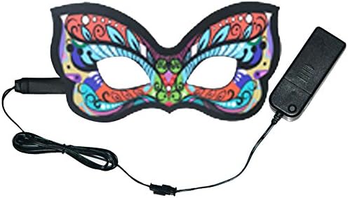 RuiFengShun LED Flashing Half Face Masquerade Eye Mask for Rave Party ,Type 2